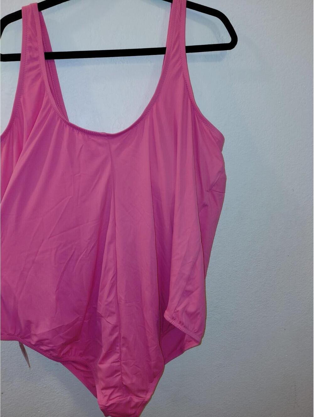 Pink plus size bathing suit shelf bra size 5x